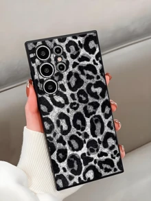 1 chiếc ốp lưng điện thoại cao cấp màu xám trắng đen in họa tiết da báo, chống sốc và chống trượt, tương thích với iPhone, Honor, Galaxy. - màu đen - Xem 4