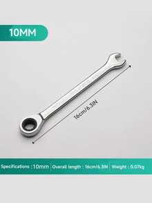 Cờ lê bánh cóc 72 răng - CRV, Thiết kế tiện dụng, Dụng cụ cờ lê mở hai đầu - Cần siết đa năng 10mm - Xem 11