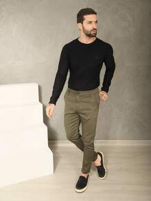 Men's Fine Sport Pants Premium Satin Fabric Tailoring Built-In Pocket - Verde - Ver 10