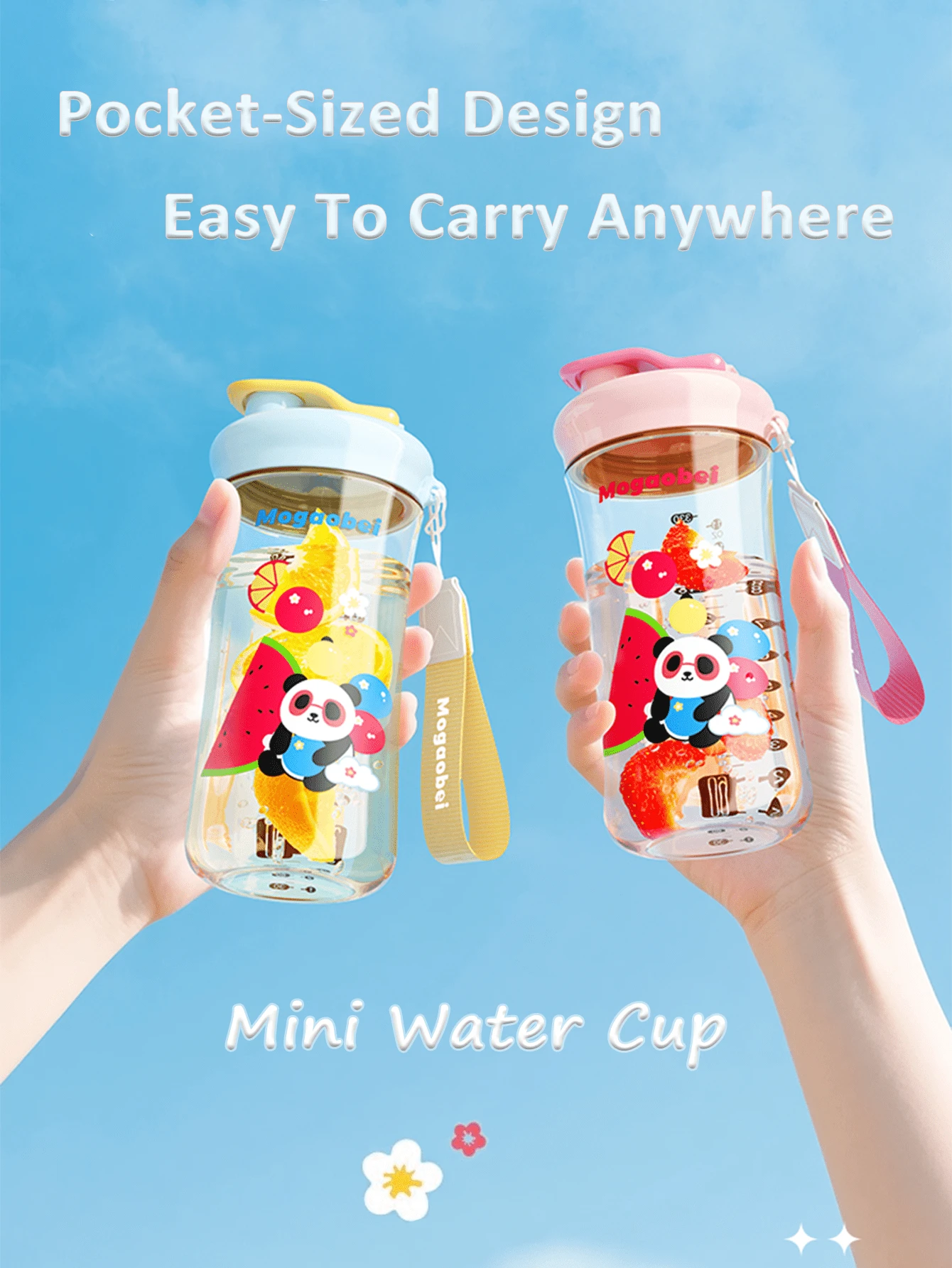 1pc 330ml Cute Cartoon Panda Drinking Cup, Portable & Compact, Double Sealed Leak-Proof, Durable Anti-Drop, Easy To Clean, Suitable For Adults And Children - Multicolor - View 1