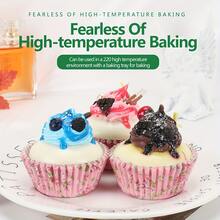 100个母亲节主题甜点纸杯，蛋糕纸衬垫，适合朋友聚会，防油粉色康乃馨图案纸杯蛋糕衬垫套装 - 查看 4