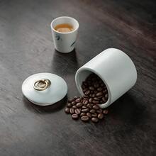 200ml Capacity Modern Design Moisture-Proof Airtight Kitchen Storage Canister, Suitable For Coffee, Tea Leaves, Spices, Etc. Small Ceramic Storage Jar With Sealed Lid - View 5