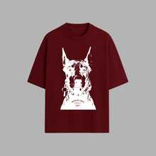 Dog T-Shirt, Streetwear, Dog Art Shirt, Premium Vintage Blouse, Basic Unisex Fashion T-Shirt - 紫紅色 - 查看 2