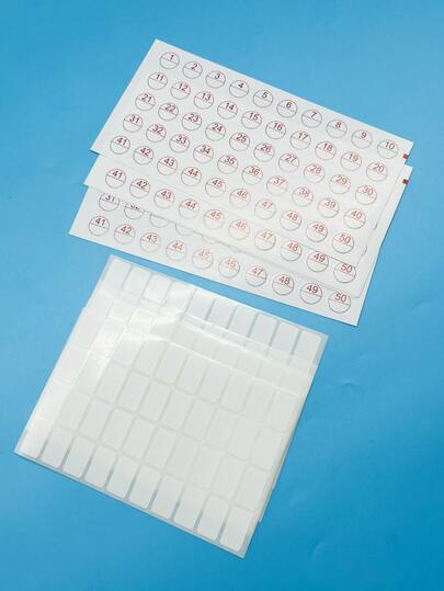 40pcs Blank Sticker Labels With 1-50 Red Number Labels, Mini Self-Adhesive Stickers Suitable For Scrapbooking, Notebooks, Jars, Office File Organization, Gift Packaging And More
