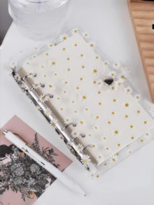 1个A6小雏菊透明回形针PVC活页夹防水预算手册会计笔记本 - 雛菊 - 查看 1