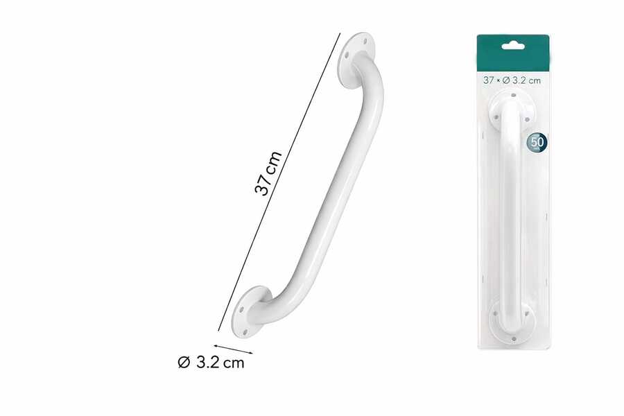 Esta barra de apoyo de está fabricada en acero inoxidable y presenta un diseño sencillo y funcional. Su superficie lisa y acabado brillante la hacen ideal para baño, aseo, zona de ducha, pasillo y otros espacios del hogar. El material metálico es resistente, duradero y de fácil limpieza para el uso diario. Su estructura de montaje en pared ofrece una sujeción cómoda y práctica como apoyo cotidiano. Incluye tornillos y accesorios de instalación para una colocación más conveniente. - A - Ver 1