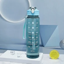 1 bình nước PC dung tích lớn 750ml, cốc có ống hút di động dành cho thể thao và tập luyện, thích hợp sử dụng tại nhà, ngoài trời và du lịch. - Trong sáng - Xem 8