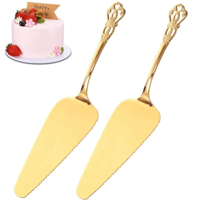 Bộ 2 dụng cụ làm bánh, xẻng và dao cắt pizza bằng thép không gỉ kiểu cổ điển, thích hợp cho đám cưới, tiệc cưới, kỷ niệm, Ngày của Mẹ - Món quà tuyệt vời!