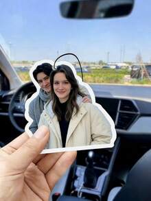 Personalized Photo Car Pendant, Customized Acrylic Rearview Mirror Decor, Personalized Car Photo, Fashionable Colorful Cute Minimalist Cartoon Unique Personalized Gift, Suitable As Christmas Gift, Valentine's Day Gift, DIY Customized Birthday Gift, Anniversary Gift, Durable Colorful Cute Fun Cartoon Y2K Style Unisex Casual Customized Unique Gift, Suitable For Him/Her, Boyfriend/Girlfriend, Family, Friends, Exquisite Gift - Multicolor - View 2