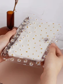 1个A6小雏菊透明回形针PVC活页夹防水预算手册会计笔记本 - 雛菊 - 查看 2