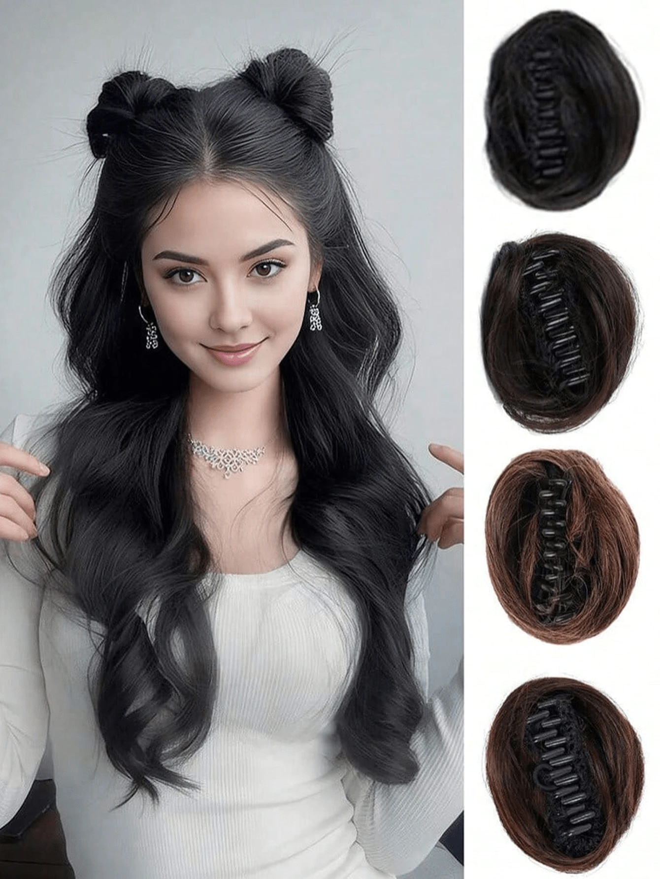 4ft Claw Hair Clip, Made Of High-Temperature Silk, Fluffy And Natural, Can Create Casual Hairstyles, Suitable For Women In Autumn, Elegant Hair Accessory For Winter Holiday Outfits