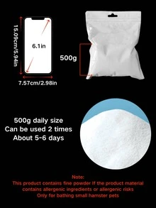 1 bolsa de 500g de arena de baño para pequeñas mascotas como hámsteres, suministros suaves para el baño de hámsteres - Blanco - Ver 13