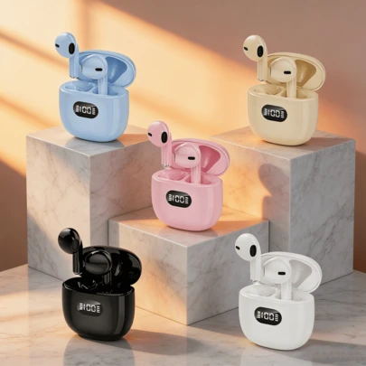 Bluetooth 5.3 Earphone LED Digital Power Display Charging Case Touch Control Music Wireless Earbuds Sports Headset