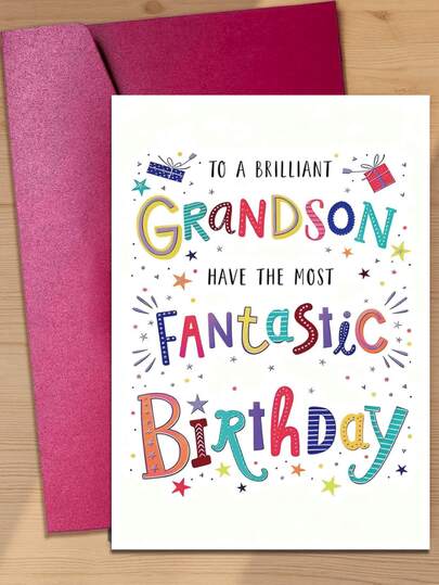 Thiệp chúc mừng sinh nhật cho cháu trai với thiết kế ngôi sao và chữ cái đầy màu sắc, họa tiết chữ cái sống động cùng các yếu tố ngôi sao, tạo không khí sinh nhật vui tươi và náo nhiệt, lời chúc sinh nhật tuyệt vời dành cho cháu trai xuất sắc, thiệp chúc mừng sinh nhật và quà tặng ý nghĩa từ ông bà dành cho cháu trai, thể hiện lời chúc phúc và tình yêu thương trong ngày sinh nhật (Bao gồm 1 thiệp và 1 phong bì, kích thước 4.3 x 6.3 inch)