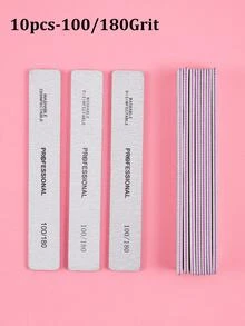 25/10/5/3 piezas Limas de uñas profesionales - Juego de limas de uñas de 100/180 granos, tablas de esmeril lavables de doble cara para arte de uñas y manicura, artículos imprescindibles para técnicos de uñas - Multicolor - Ver 15