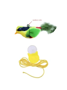 1/2/3 Pcs Simulated Bird Cat Dolls - Realistic Chirping Birds, Self-Amusement To Relieve Boredom, Bird Doll For Cats, Kitten, Flying Flapping Hanging Squeaky Simulation Bird Plush Doll, With Artificial Feathers, Feather Color And Length May Vary - Multicolor - View 10