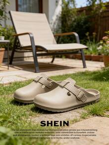 1 Pair Summer Slip-On Sandals, Casual Outdoor Wear Unisex Closed Toe Slippers, Non-Slip Durable Fashion Slides - Multicolor - View 8