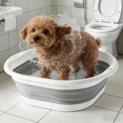 1 khay tắm cho chó có thể gập lại, chậu tắm di động cho thú cưng, phù hợp cho chó con và chó cỡ vừa đến lớn. Cần thiết cho việc chăm sóc thú cưng trong kỳ nghỉ. Có đáy chống trượt, dễ cất giữ, lý tưởng để sử dụng ngoài trời, dùng làm xô tắm và bơi. Có các màu Hồng/Xanh dương/Xanh lá cây.