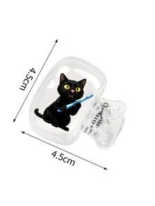 可爱猫咪图案牙刷架，便携旅行必备，保护牙刷头，保持牙刷清洁，维护口腔健康。便携式牙刷盒。 - 彩色 - 查看 10