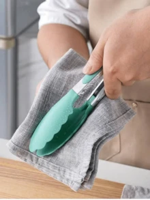 1 pieza Pinzas de cocina de silicona | Núcleo de acero inoxidable resistente al calor con diseño ergonómico antideslizante | Pinzas para alimentos antiadherentes para cocinar, asar, pasta | Utensilios de cocina para uso en interiores, exteriores, campamento - Ver 6