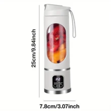 1pc 15.22oz Portable USB Rechargeable Blender And Juicer | Compact Fresh Fruit Smoothie Maker, Instant Nutrition For Cold Drinks, Camping And Meals, Large 450ml Capacity, Adjustable Speed, No Filter Needed, Essential For Camping, Modern Kitchen Gadget, Durable Plastic Blender - Multicolor - View 11
