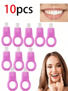 10pcs Teeth Cleaning Wet Wipes, One-Time Tooth Stain Removal Wipes, Portable Tooth Stain Cleaner, Deep Cleaning For Adults & Students, Easy To Use - Multicolor - View 8