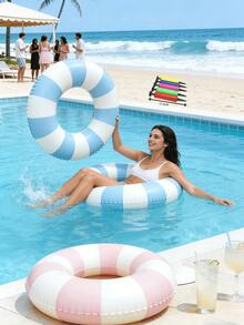 加厚闪光充气游泳圈，加厚PVC水晶游泳圈，腋下漂浮圈，可爱加厚圆形高浮力成人游泳圈，适合海滩、泳池派对、游戏和户外活动 - 新款 - 查看 4