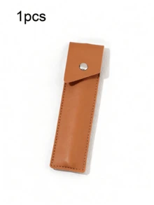 1pc Minimalist Leather Pen Case, Designed With Japanese/Korean Style Clip-On Storage Box For Ballpoint Pens, Fountain Pens And Button Stationery, Convenient And Practical Storage, Ideal For Students And Office Supplies, Essential Back-To-School Item - Simple Leather Pen Case - View 8