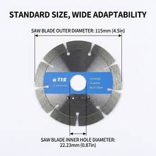 3片装115mm/125mm专业金刚石切割片，分段式涡轮刃锯片，适用于混凝土、砖块、石材和砌体。 - 鑽石鋸片 - 查看 6