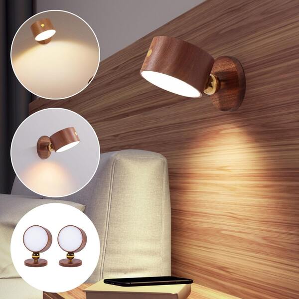 Lâmpada De Parede Com 3 Modos Sem fio Com Imã Luz de Leitura LED Moderna Luminaria de Dimmer Alimentada por USB