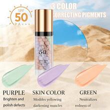 JAYSUING 3-In-1 Multifunctional Face Primer With SPF 50 PA+++, Tinted Moisturizer And Sunscreen Isolation Cream, One-Step Color Corrector For Blurring Imperfections, Oil Control And Moisturizing Formula, Lightweight And Breathable Texture Naturally Conceals While Enhancing Skin Radiance, Smooths And Evens Complexion, Suitable For All Skin Types And Outdoor Activities - 粉色 - 查看 7