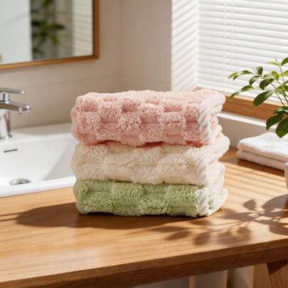 1 chiếc khăn bông mềm mại như kẹo bông, mũ trùm tóc hình đám mây làm từ sợi polyester, khăn tắm viền xoắn ốc, nhiều màu sắc, thích hợp cho phòng tắm và nhà bếp, dùng được quanh năm.