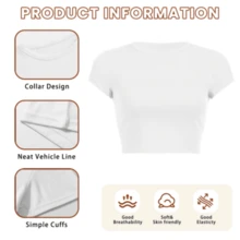 Pretty  Crop Top Y2K Style Fashion Womens Crop Top Urban Street Style 2000s Airbrush Tee - 白色 - 查看 4