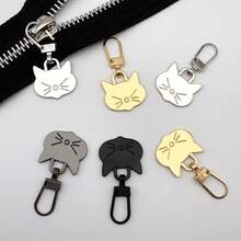 Tirador de cremallera con forma de gato, reparación rápida desmontable, repuesto universal de colgante de tirador de cremallera de metal, sin necesidad de herramientas para bolsos, ropa, chaquetas, zapatos y botas - multicolor - Ver 6
