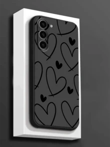 1个创意线条爱心防震防滑手机壳，兼容三星Galaxy A04e/A05s/A13/A14/A15/A34/A35/A50/A52/A53/A54/S21/S22/S23/S24/S25/S25Ultra - 黑色 - 查看 5