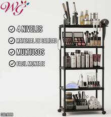 Mueble Multifuncional Cocina Hogar Uso Profesional Almacenamiento 132x48x33 cm Plástico Alta Calidad Diseño Versátil y Moderno - Negro - Ver 3