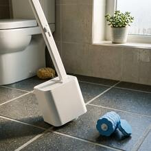 One Click Release Disposable Toilet Bowl Brush Set Hygienic Fast Replace Bathroom Cleaning Kit - trắng - Xem 5