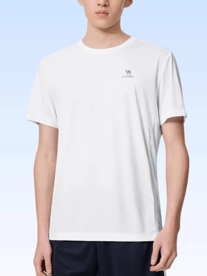 CAMEL CROWN Camiseta deportiva para hombre, top de manga corta, cómoda, transpirable, de secado rápido, adecuada para primavera y verano durante todo el año.