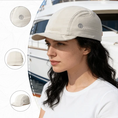 1pc Women's Quick-Dry Baseball Cap, Breathable Perforated Design With S Logo Patch, Adjustable Drawstring Back Closure, Lightweight & Water-Resistant, Perfect For Hiking, Travel & Beach Days, A Great Gift For Outdoor Lovers.