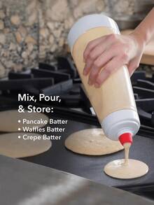 [Delivery Within 2-7 Days In The United States]1PC Pancake Batter Dispenser With Whisk Ball & Stand Base - Easy To Operate, User-Friendly, Time-Saving, Durable, Large Capacity, Easy To Clean, Detachable Base, No-Mess Batter Mixer Dispenser, Versatile For Pancakes, Crepes, Waffles, Muffins, Qatayef, Cupcakes & More, Effortless Batter Distribution For Uniform Shapes & Sizes, Suitable For Home Kitchen, Breakfast Prep, Baking Parties, Family Brunch & Holiday Gatherings, Sturdy Construction For Long-Lasting Performance, Hassle-Free Cleaning & Storage With Detachable Components, Ideal For Home Bakers, Cooking Enthusiasts, Breakfast Lovers, Busy Parents & Party Planners, Perfect Gift For Housewarming, Mother's Day, Birthday & Baking Fans, Streamlines Baking Process & Reduces Kitchen Clutter, Compatible With Various Batter Types, Compact Design Fits Any Countertop, Must-Have Baking Accessory For Effortless & Fun Cooking Experience,Baking Supplies,Kitchen Items,Kitchen Gadgets(White) - 彩色 - 查看 4