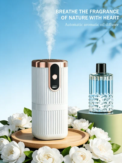 Diffusore di aromi a righe verticali minimalista, ricaricabile USB, diffusore di nebbia automatico per casa, scrivania dell'ufficio, compatto e portatile, atomizzazione silenziosa, adatto per nuova casa, decorazione della casa, regalo per donne, applicabile a soggiorno, camera da letto, hotel, dormitorio, bagno, stanza per animali domestici, studio di yoga
