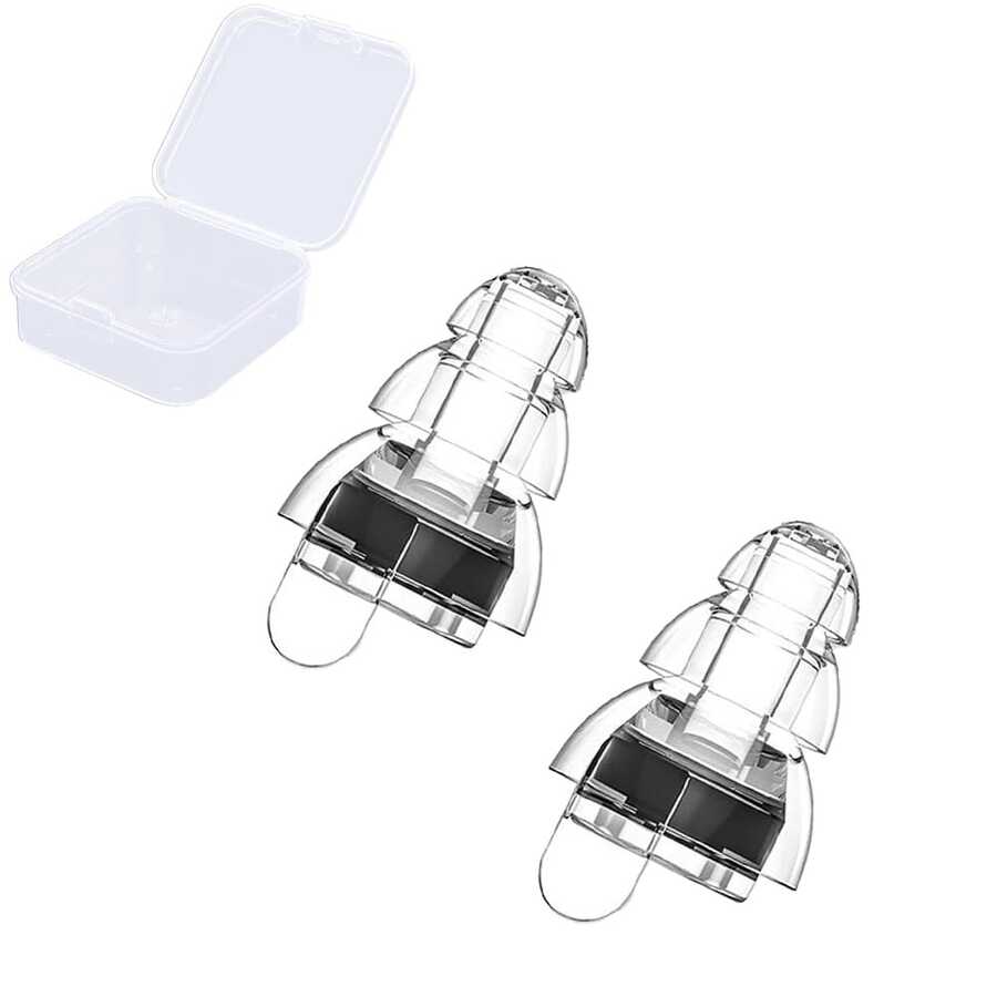3-Layer Strong Noise Cancelling Earplugs, Portable, Washable And Reusable, Suitable For Sleep, Home And Travel - Three-layer Transparent Plastic With Tail - View 1