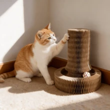 1个L型猫互动玩具，磁性可变形猫玩具，4种形状，猫抓板，自娱自乐玩具，包含1个球 - 均碼 - 查看 7