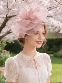 1 chiếc mũ cài tóc nữ kiểu dáng phóng khoáng với lông vũ và lưới, phong cách Kentucky Derby, mũ tròn nhỏ, thích hợp cho tiệc cocktail, đám cưới và các dịp khác, thanh lịch và thời trang, phù hợp cho lễ hội, tiệc tưng bừng, dạ hội và các sự kiện khác. - Kiểu lông vũ phóng đại - Xem 7