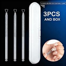 5pcs Stainless Triangle Cuticle Pusher Peeler For Gel Polish Remover Triangular Design Cuticle Nail Tools Manicure - Silver - View 9