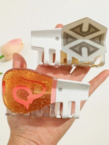 1pc Acetate Hair Claw In The Shape Of A Support Stick Summer Outfits Hair Clips Beach Accessories - Multicolor - View 7