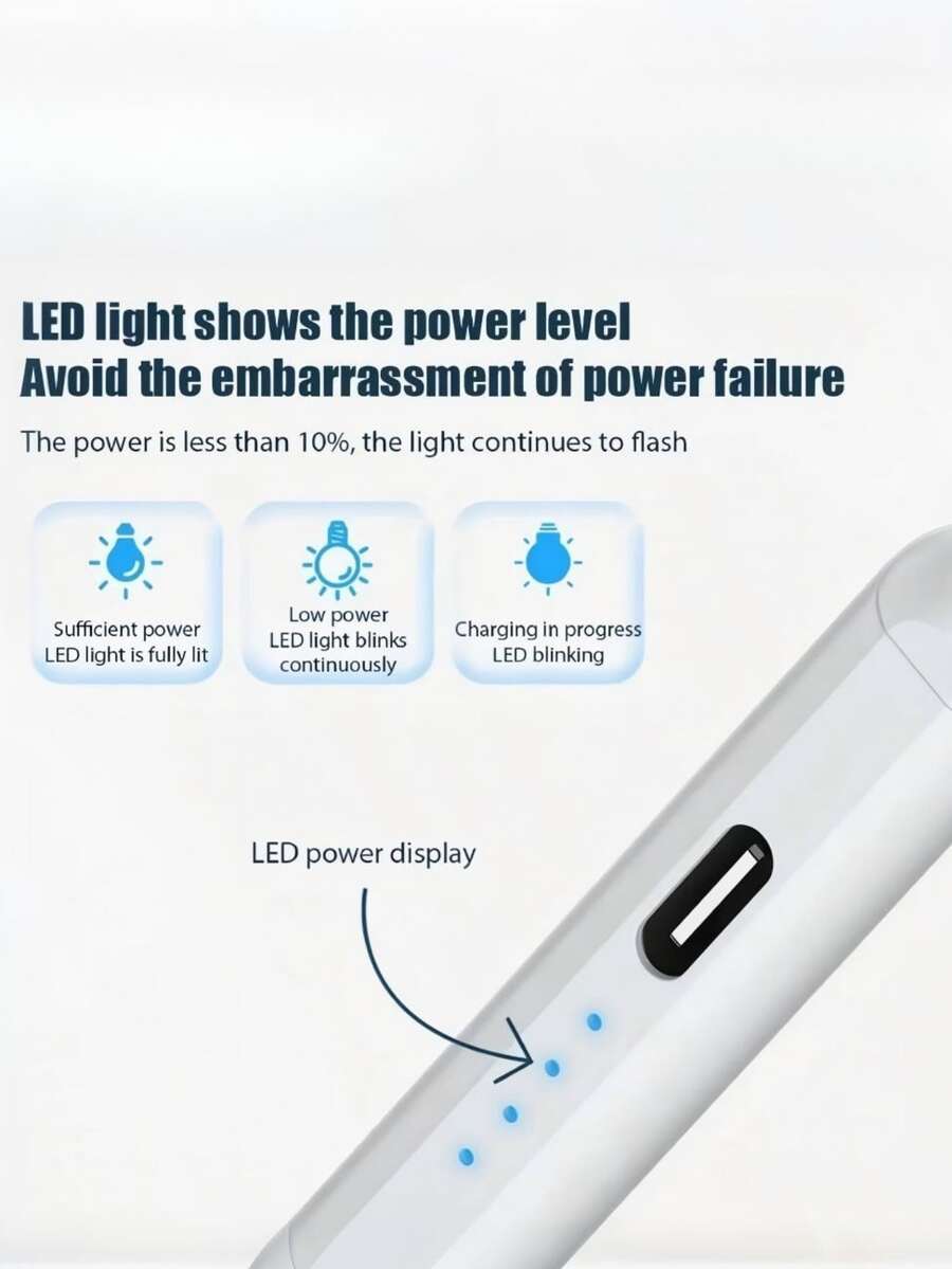 1pc Universal Active Capacitive Stylus Pen, Suitable For Writing, Drawing, Note-Taking, Aluminum Alloy Body, 8 Hours Usage Time, Type-C Charging Port, Magnetic Adsorption, Compatible With Smartphones, Tablets, Detachable Tip, 150 Days Standby, Continuous Use, Compatible With IPad Air 3/4/5/M2, Mini 5/6, 6/7/8/9/10, Pro 11"/12.9"/M4