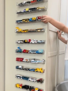 Bộ 1 kệ treo tường acrylic trong suốt, tự dính, thích hợp cho phòng tắm, nhà bếp, phòng ngủ, văn phòng, phòng chơi game, không cần khoan, không làm hỏng tường. - Trong sáng - Xem 2