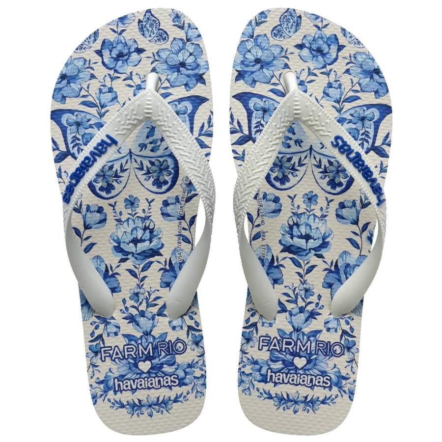 Havaianas Farm Rio Tropical Vibes Slim Women's Flip-Flops - On - Blue Butterfly - View 1