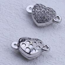 Heart-Shaped Magnetic Clasp Pendant, Heart Design Helps DIY Jewelry Magnetic Connector Bracelet Necklace - Multicolor - View 8